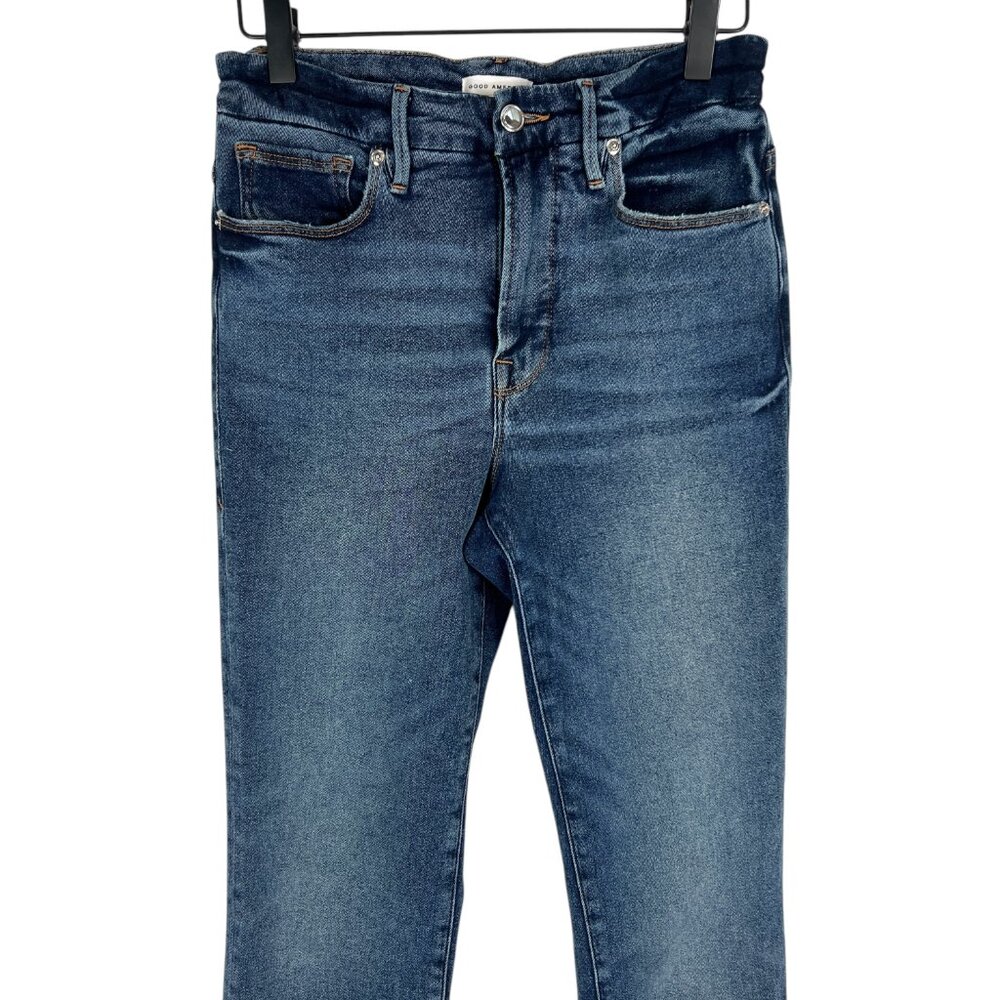 Good American Good Legs Straight High Rise Stretch Jeans Size 6 / 28 Indigo478 - Picture 2 of 10